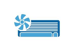 Air conditioner logo design, cleaning and repairing an air conditioner vector design concept