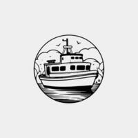 ship logo vector illustration. vintage ship logo template