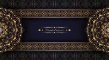 luxury background with golden mandala ornament vector