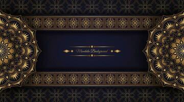 luxury background with golden mandala ornament vector