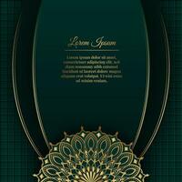 Green luxury background, with gold mandala ornament vector