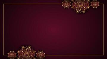 Red background with ornamental mandala vector