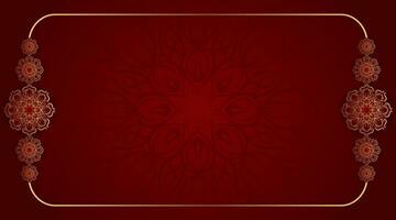 Red background with ornamental mandala vector