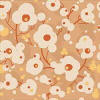 Abstract cute flowers seamless pattern for fabric design .Colorful background. Summer seamless pattern. Natural beige background. Vintage design.Vector illustration vector