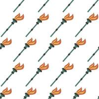 Seamless pattern with Vintage Lantern. Retro torch. vector