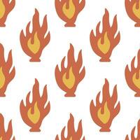 Seamless pattern with flames and fire. vector