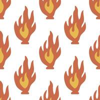 Seamless pattern with flames and fire. vector