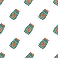 Seamless pattern with Jars of jam vector