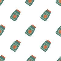 Seamless pattern with Jars of jam vector