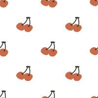 Seamless pattern with cherry vector