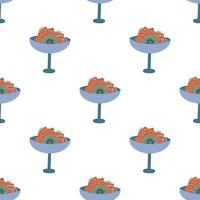 Seamless pattern with Vase fruits vector