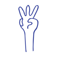 Illustration of a hand and three fingers raised png