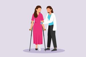 Medical personnel consulting patient concept. Colored flat vector illustration isolated.