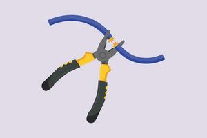 Cord cutting concept. Colored flat vector illustration isolated.