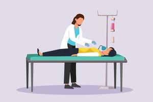 Medical personnel consulting patient concept. Colored flat vector illustration isolated.