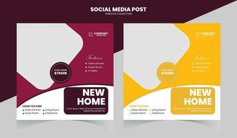 Modern Home Social Media Post Template vector