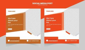 Pet Care Social Media Post vector