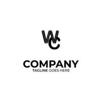 Initial W and C lettering logo design vector