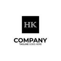 Initial H and K lettering logo design vector