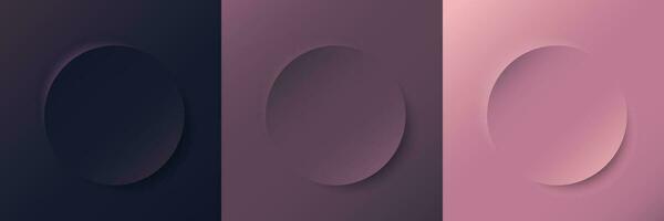 Indigo, plum, rose paper cut background. Abstract layered circle papercut decoration illustration for presentation, banner, cover, web, flyer, card, poster, wallpaper, texture, slide, social media vector