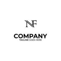 Initial N and F lettering logo design vector