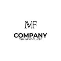 Initial M and F lettering logo design vector