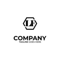 Initial L and F lettering logo design vector