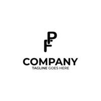 Initial F and P lettering logo design vector