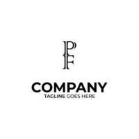 Initial P and F lettering logo design vector