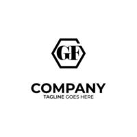 Initial G and F lettering logo design vector