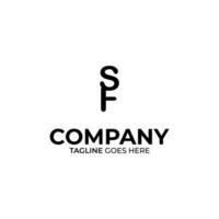 Initial S and F lettering logo design vector