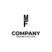 Initial M and F lettering logo design vector