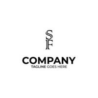 Initial S and F lettering logo design vector