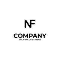 Initial N and F lettering logo design vector