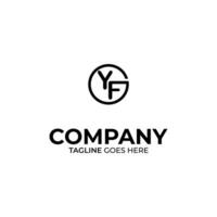 Initial Y and F lettering logo design vector