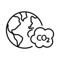 Icon with zero emission symbol concept. greenhouse gas carbon credit design. protect ecological green vector outline. carbon net zero neutral natural. carbon footprint art pictogram