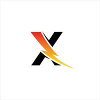 Letter X logotype concept with storm icon illustration vector