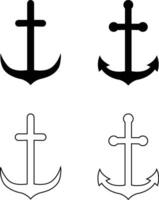 Anchor for ship, Cross sign wit anchor vector