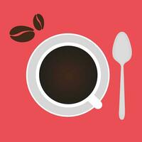 Coffee beans with cup, International coffee day celebration vector