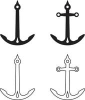 Anchor for ship, Cross sign wit anchor vector