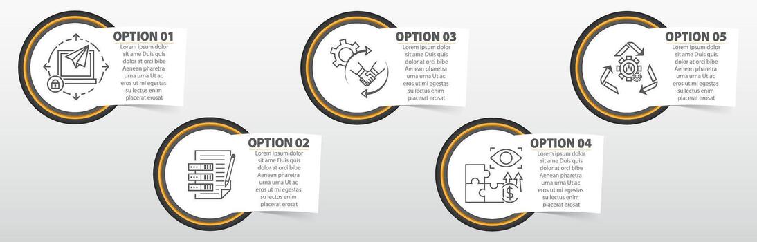 Modern infographic elements with charts, diagrams, processes vector