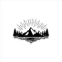 vintage mountain logo and illustration vector