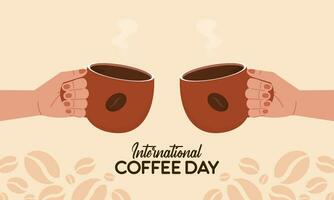 Flat International Day of Coffee Design Background Concept vector