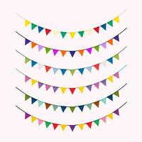 Carnival Multicolored Garland With Bunting Flags vector