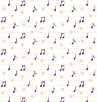 Music Notes And Heart Pattern Background vector