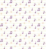 Music Notes And Heart Pattern Background vector