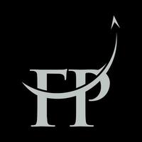 the fp logo on a black background vector