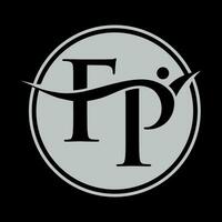 the fp logo on a black background vector