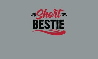 short bestie best friend t shirt monogram text vector template