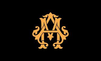 Alphabet AM or MA letter abstract monogram vector logo template
